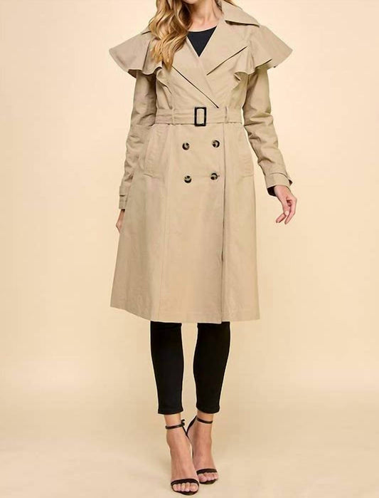 Tcec - Ruffle Detail Trench Coat