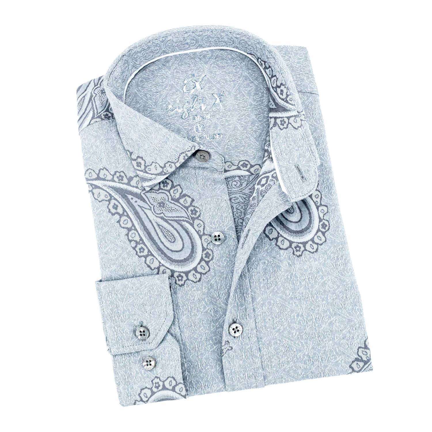 Eight X - Men's Big Paisley Jacquard Button Down Shirt