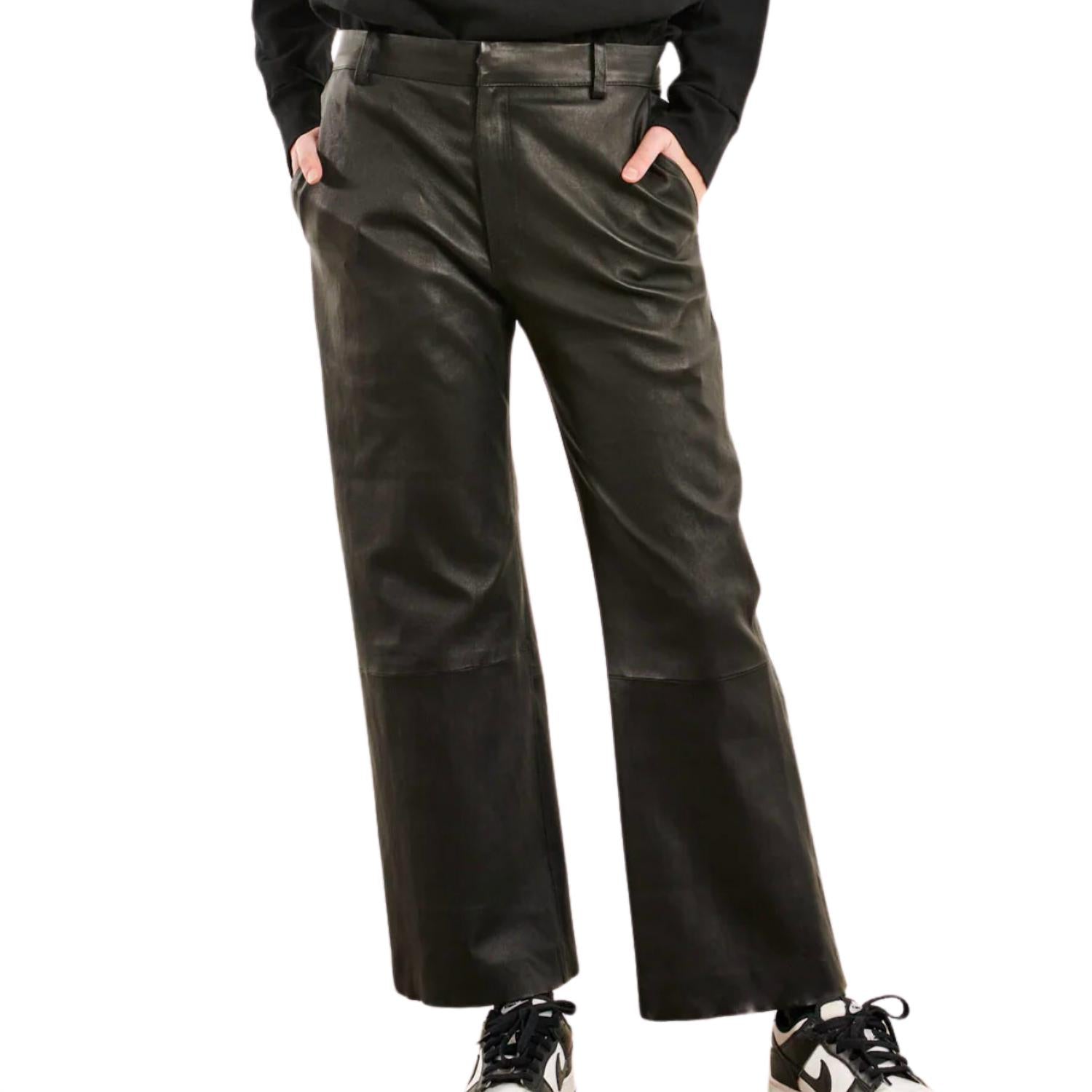 Sprwmn - Women's Leather Cropped Trousers