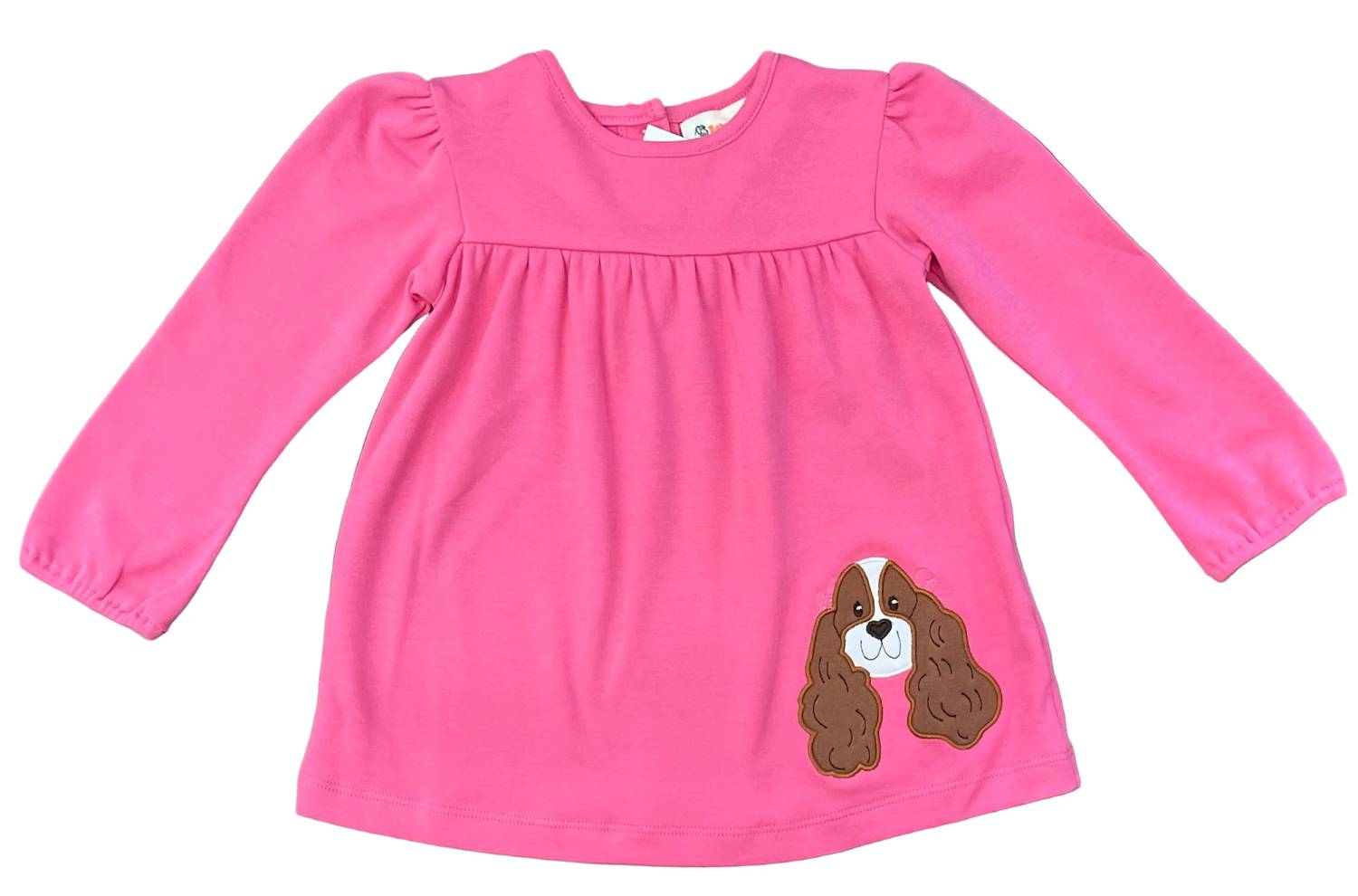 Luigi Kids - Kid's Dog With Bow Applique Swing Top