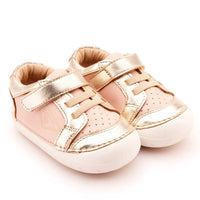 OLDSOLES Girl's 4094 Badge Pave Casual Shoes in powder pink gold glam gold - kids' sneaker - detail view