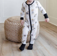 Sweet Bay Clothing - Puppy Football Zipper Onesie
