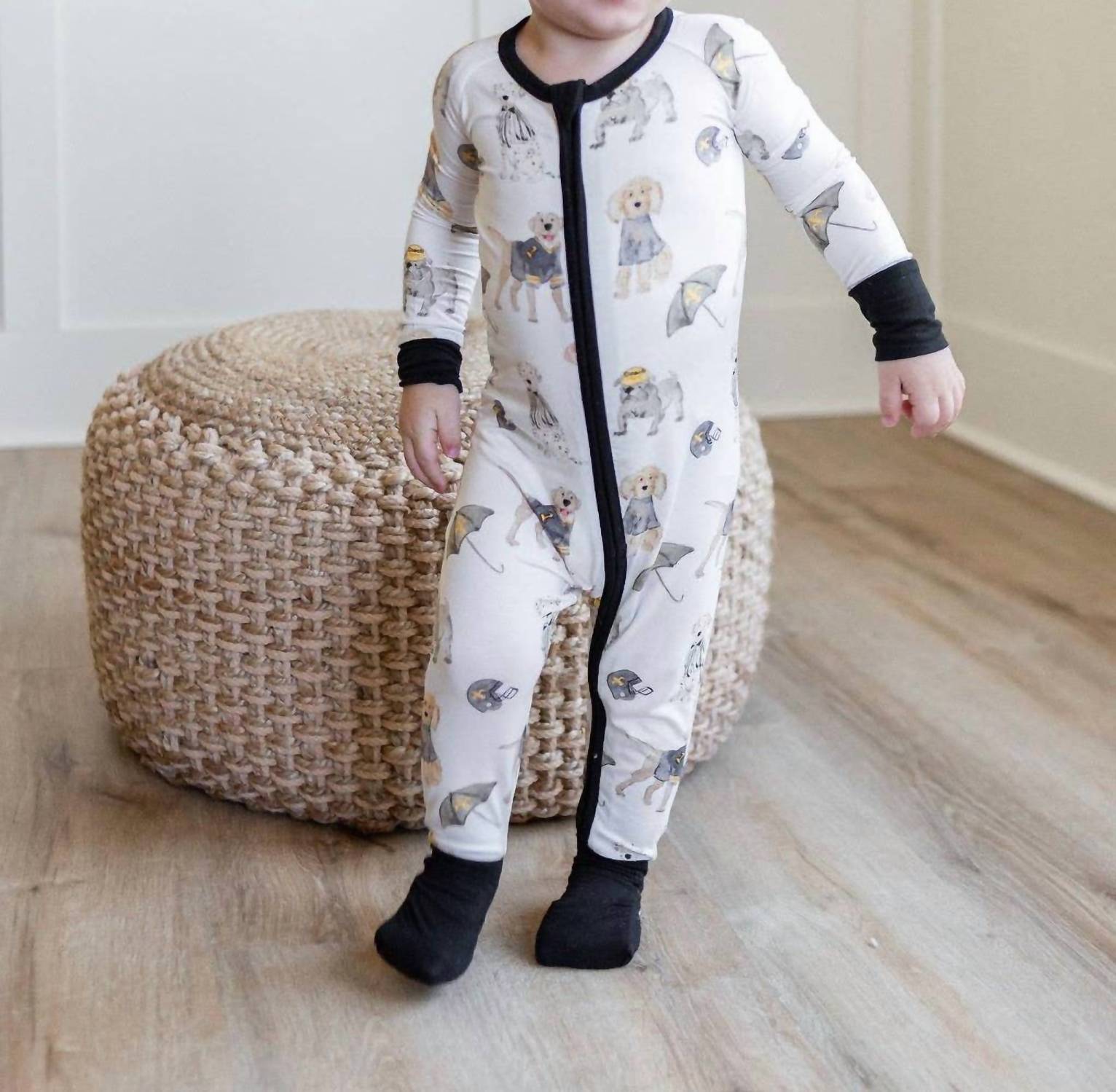 Sweet Bay Clothing - Puppy Football Zipper Onesie
