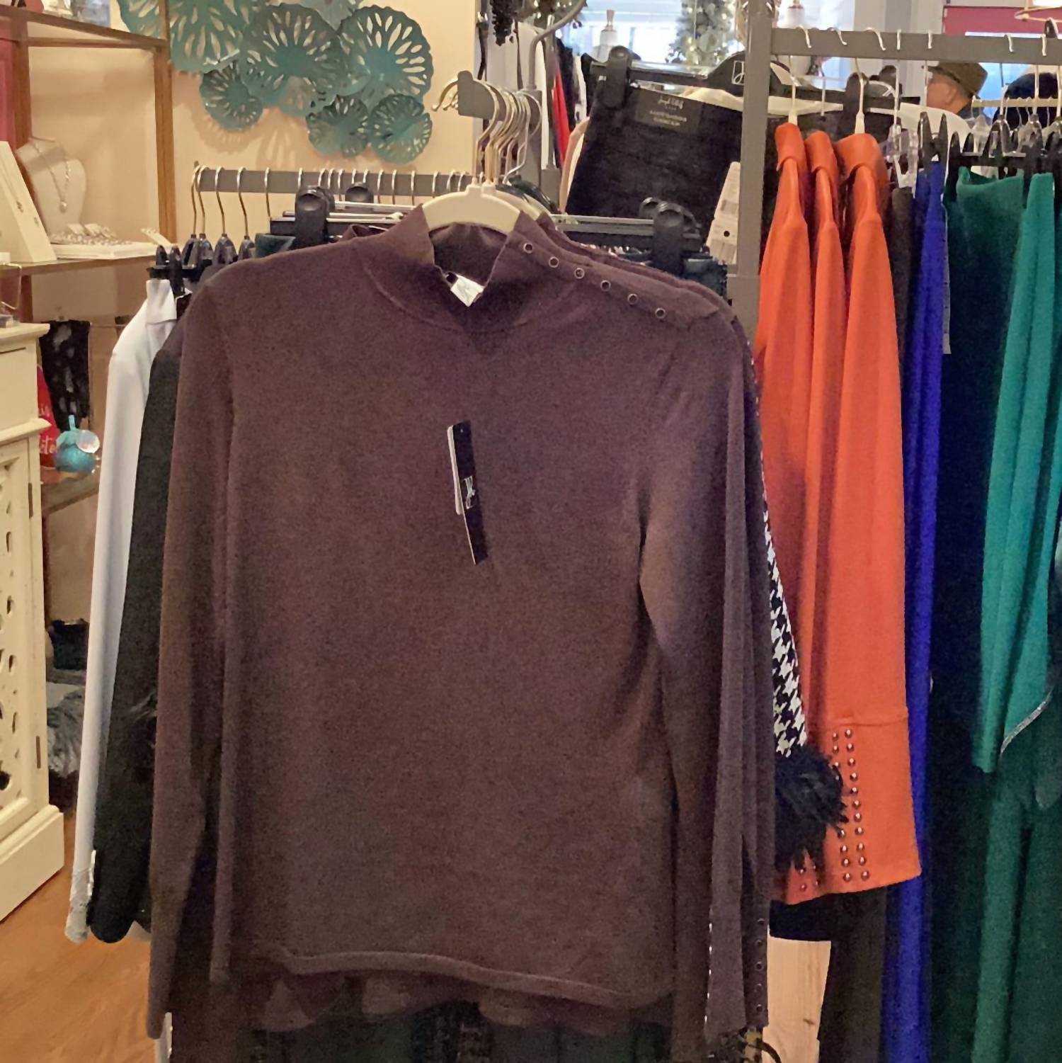 Joseph Ribkoff - Knit Mock Neck Studded Sweater