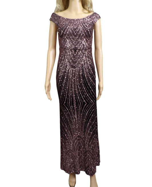 Betsy & Adam - Women’s Sequined & Glitter Mermaid Gown