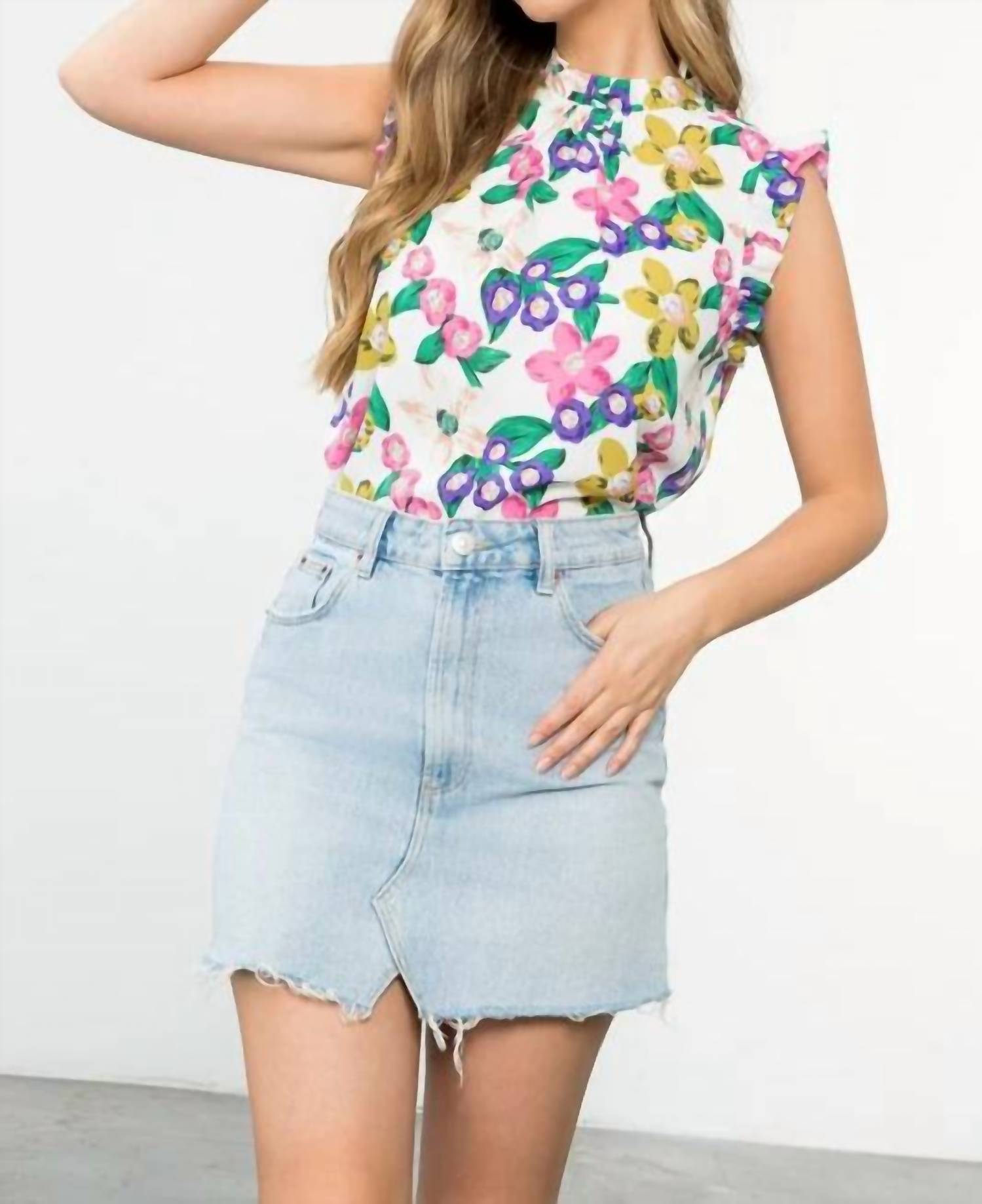 Thml - Carly Floral Ruffle Sleeve Blouse