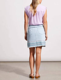 Tribal - Audrey Rhinestone Embroidery Pull-on Skorts