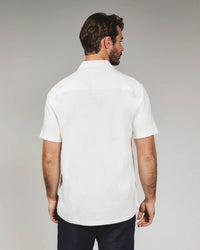 7Diamonds Heath Linen Camp Shirt in ivory - men's shirt - view 4