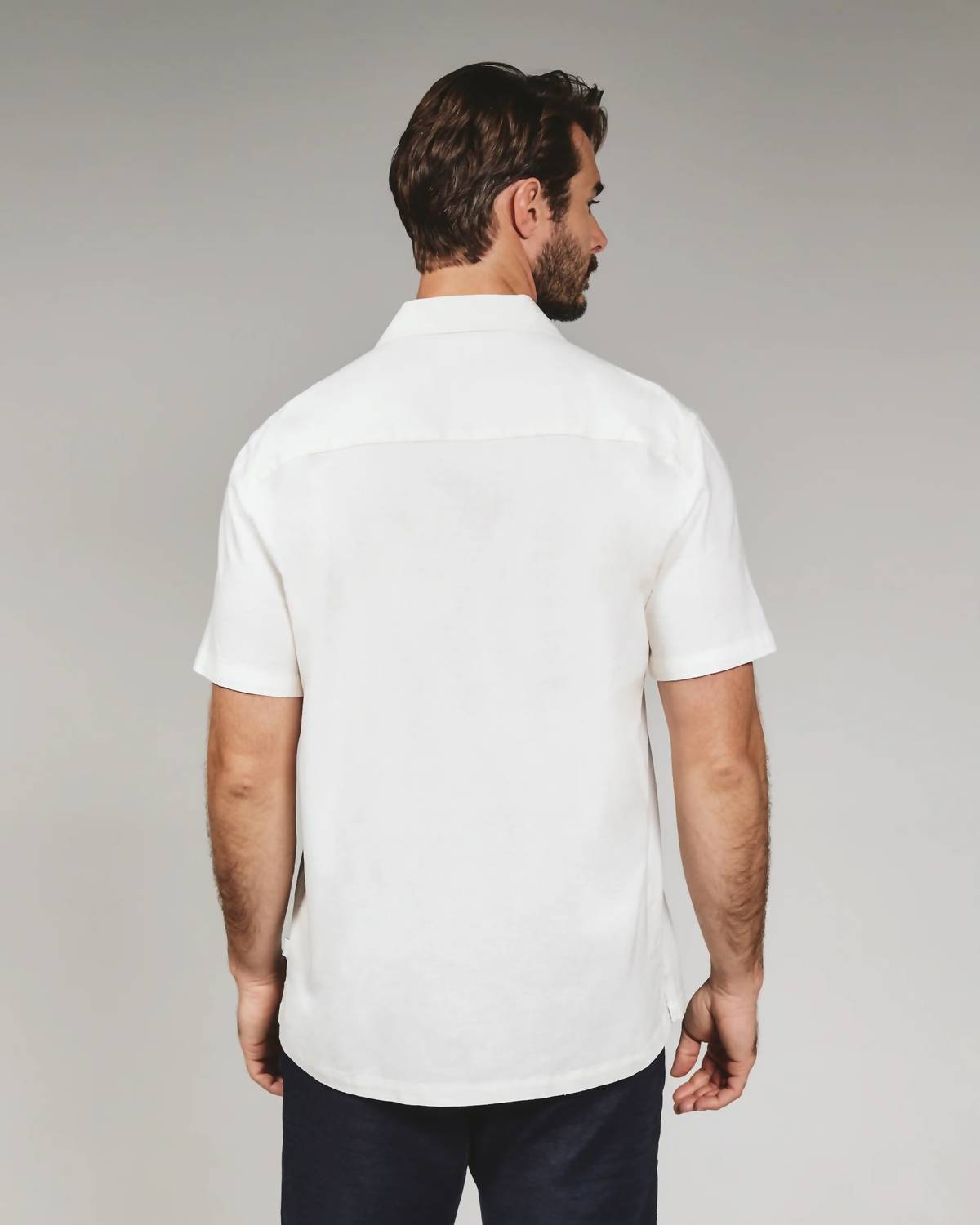 7Diamonds Heath Linen Camp Shirt in ivory - men's shirt - view 4
