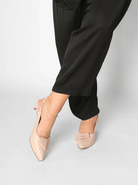 All Black - Women's Flatbow Kitten Slingback Heel