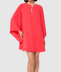 Tara Jarmon - Raonie Coral Short Crepe Mini Dress