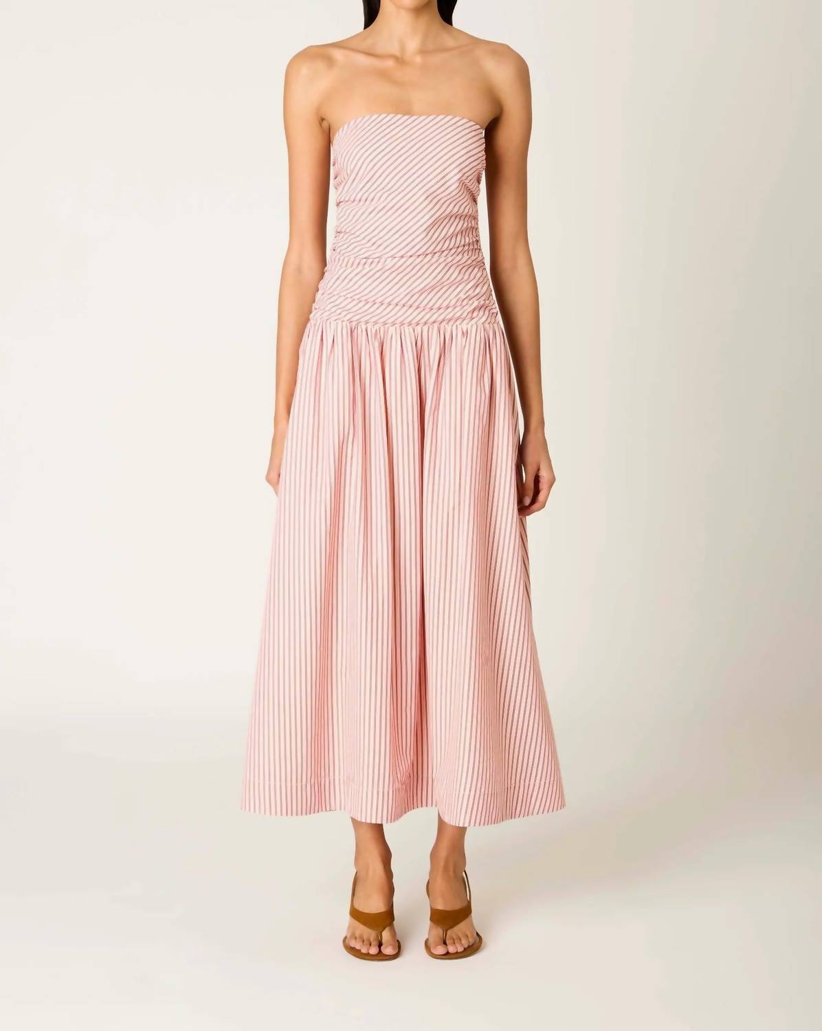 NIA Mulholland Strapless Dress in wine - women's dress