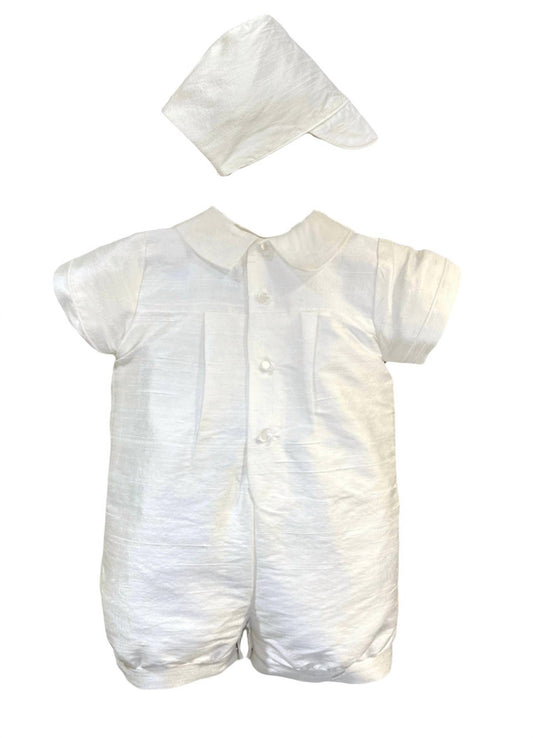 Swea Pea & Lilli - Kid's 2-Piece Silk Romper With Bonnet