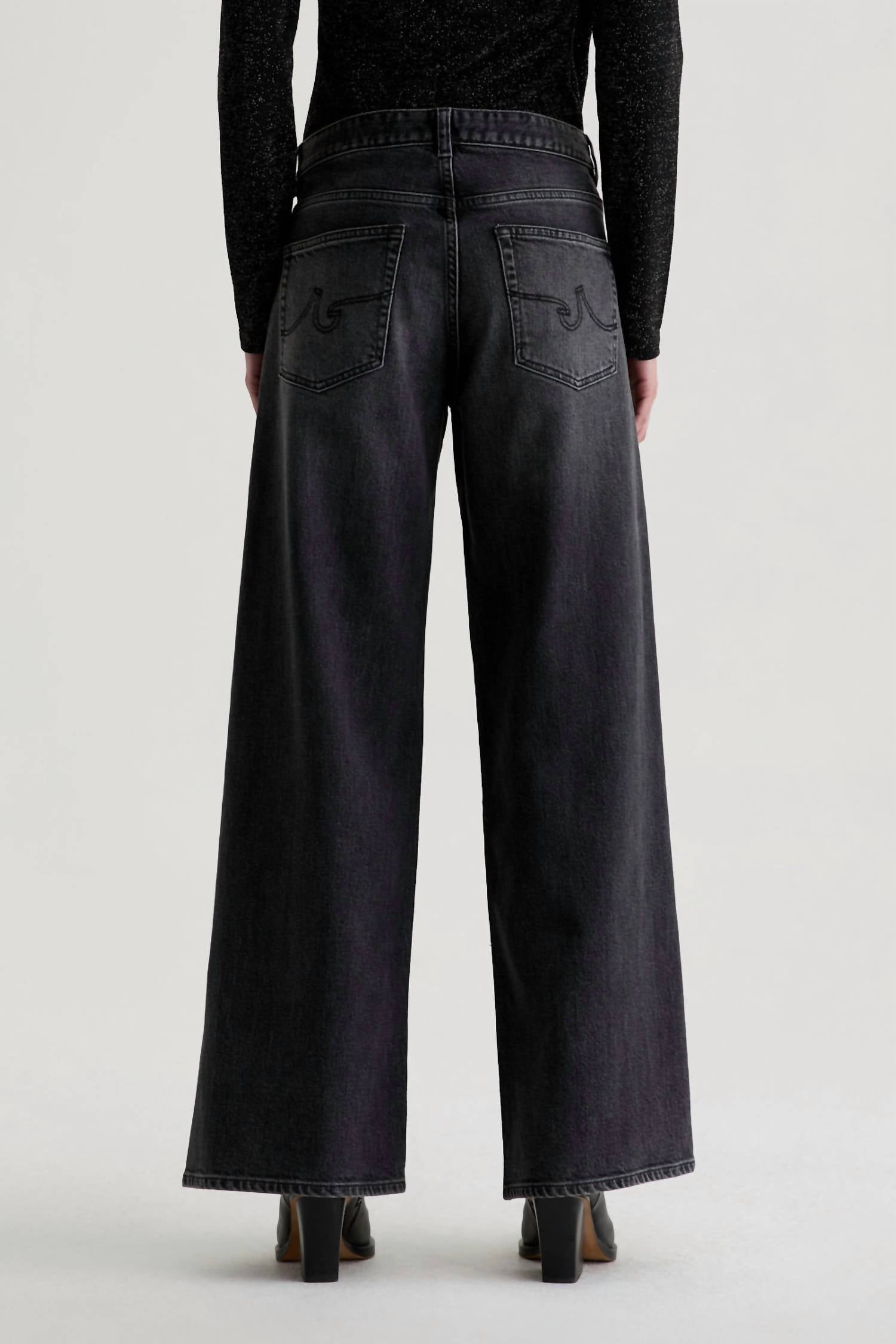 Ag Jeans - Adria Studded Low-rise Wide Leg Jeans
