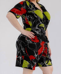 Karen T Design - Modern Wrap Romper With Tie Waist
