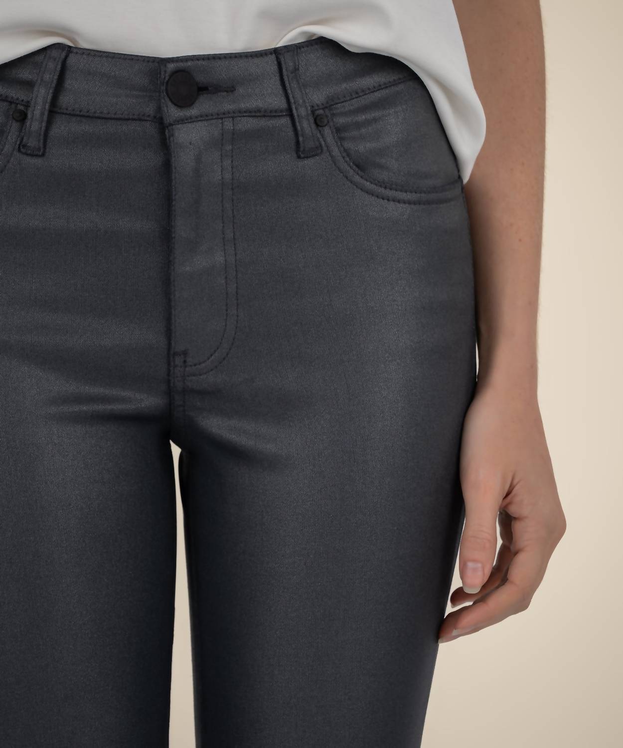 KUT FROM THE KLOTH Kelsey High Rise Ankle Flare Jeans in black 1 - women's jeans - view 4