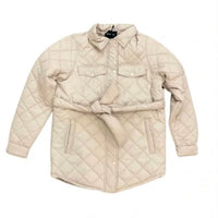 Brave Soul - Women's Diamond Quilted Belted Jacket