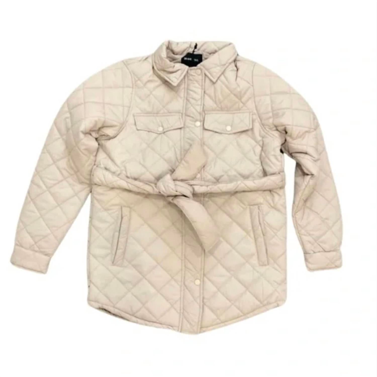 Brave Soul - Women's Diamond Quilted Belted Jacket