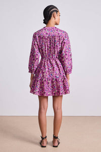 APIECE APART Lalla Mini Dress in florette peony - women's dress - alternate view