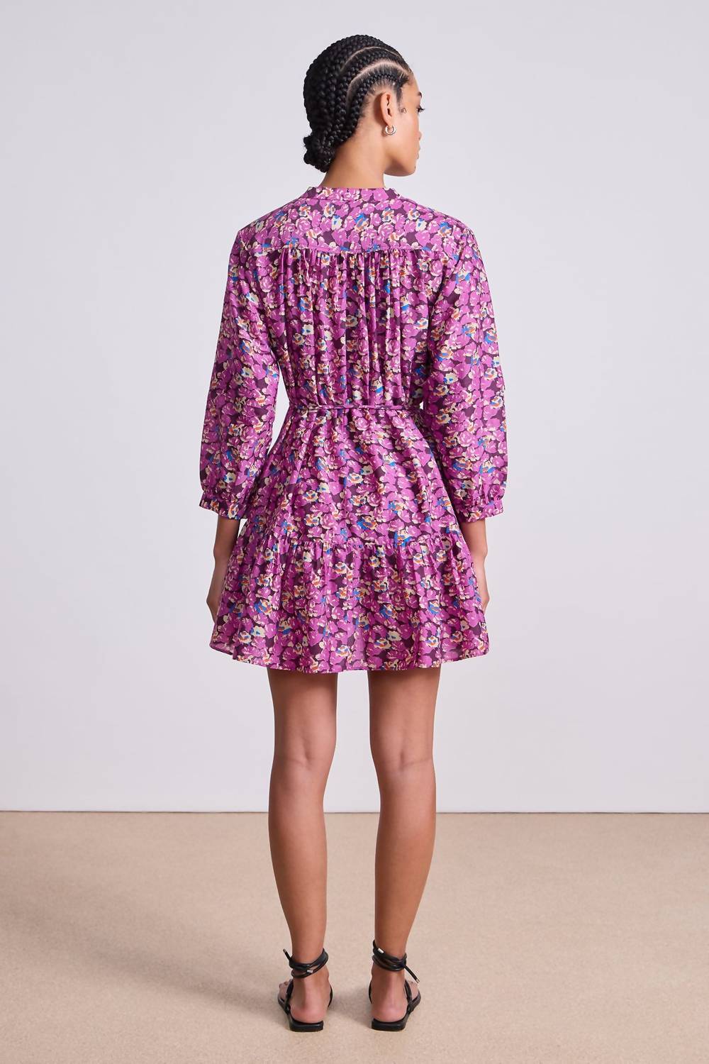 APIECE APART Lalla Mini Dress in florette peony - women's dress - alternate view