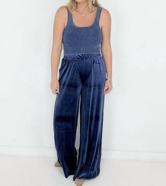 Zenana - Velvet Wide Leg Pants