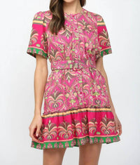 Fate - Botanical Border Button Down Mini Dress