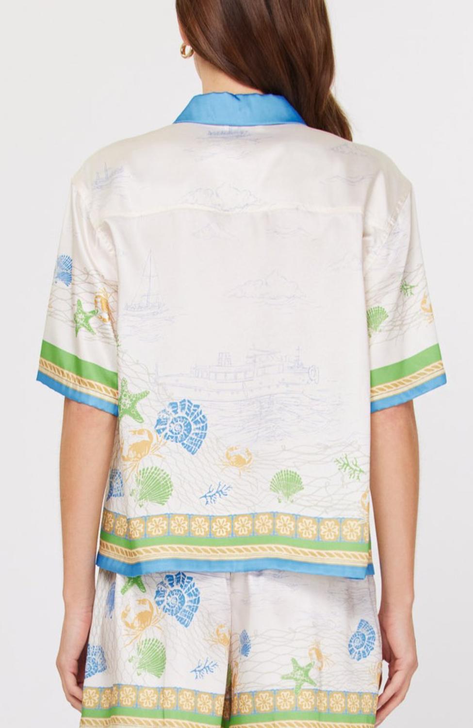 Current Air - Color Block Button Blouse