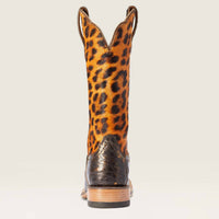 ARIAT Women's Donatella Brushed Caiman Leopard Hair-on Western Boot in brown chocolate - women's shoe - view 4