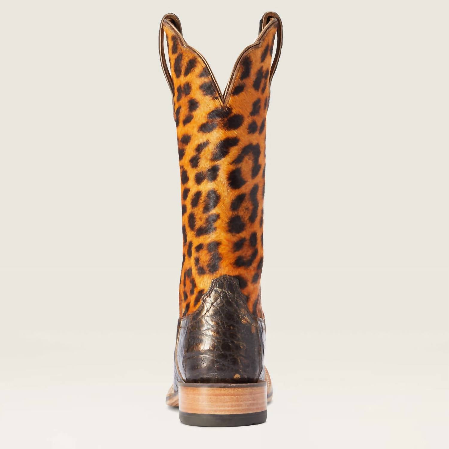 ARIAT Women's Donatella Brushed Caiman Leopard Hair-on Western Boot in brown chocolate - women's shoe - view 4
