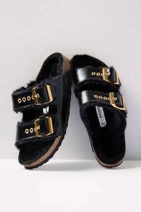 Birkenstock - Women's Arizona Shearling Patent Sandal