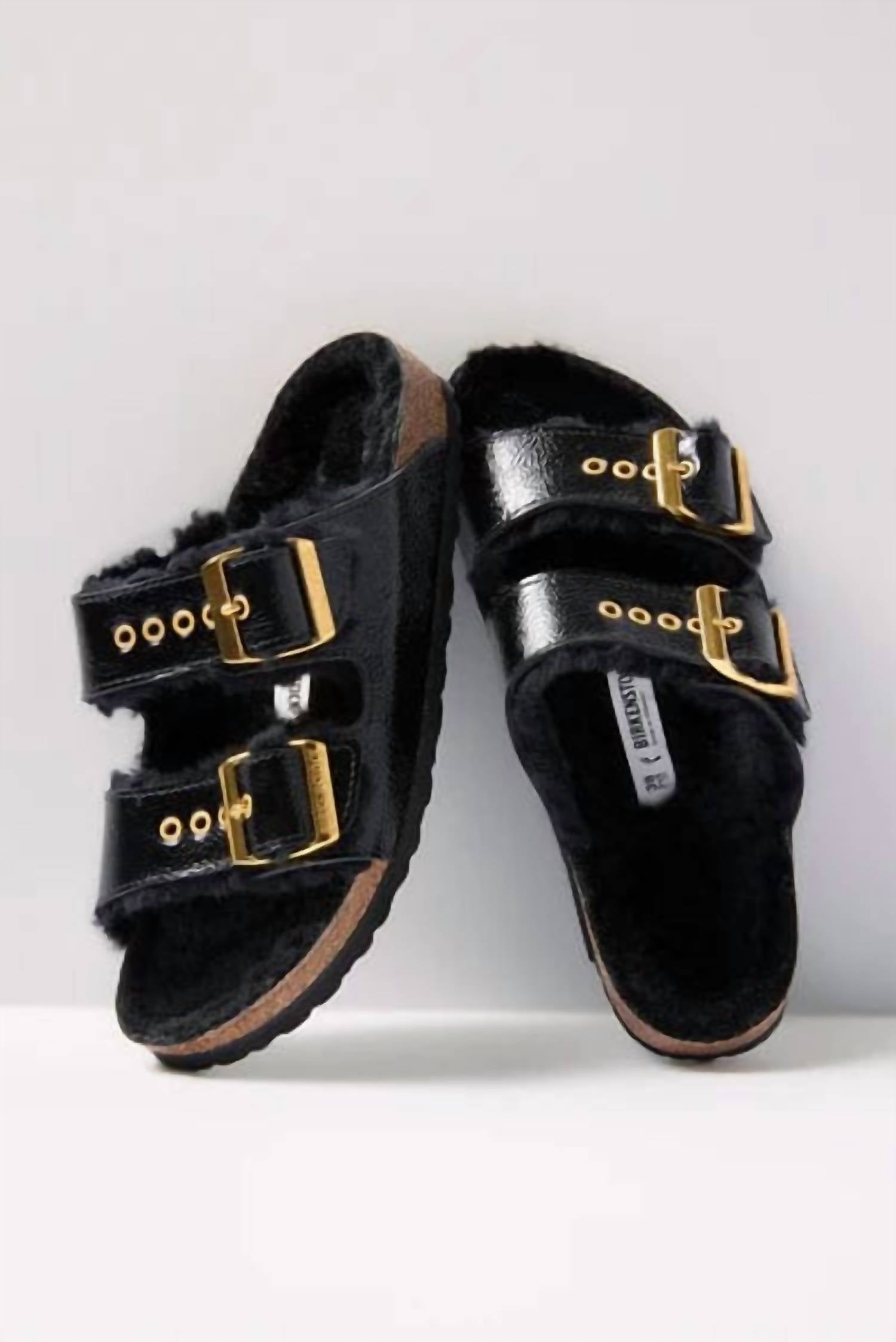 Birkenstock - Women's Arizona Shearling Patent Sandal