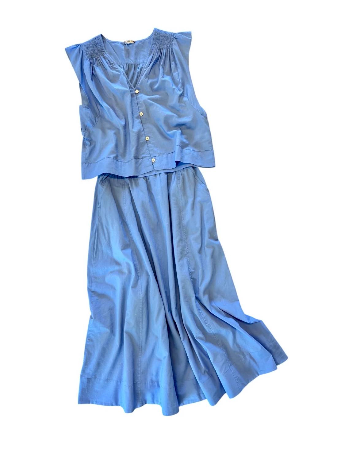 Lilla P - Smocked Shoulder V-neck Top