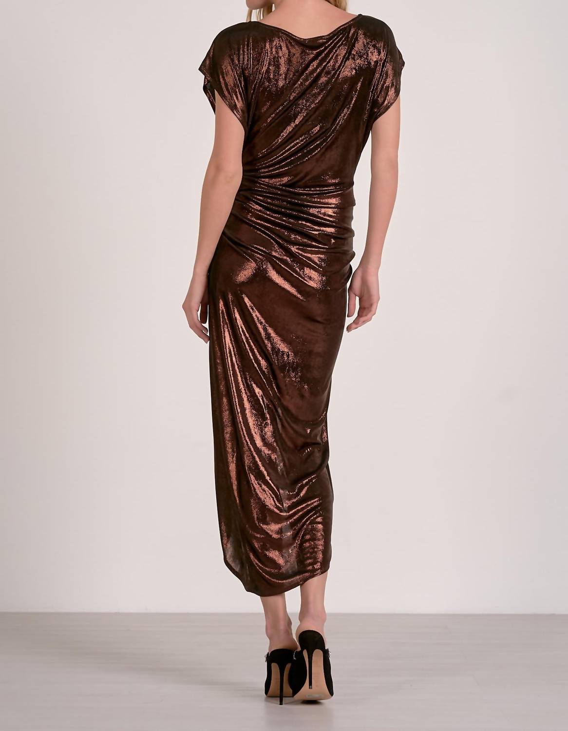 Elan - Cap Sleeve Slit Dress