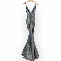 Jessica Angel - Deep-v Strappy Cold Back Metallic Mermaid Prom Dress