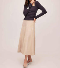 Fifteen Twenty - Blythe Faux Suede Midi Skirt