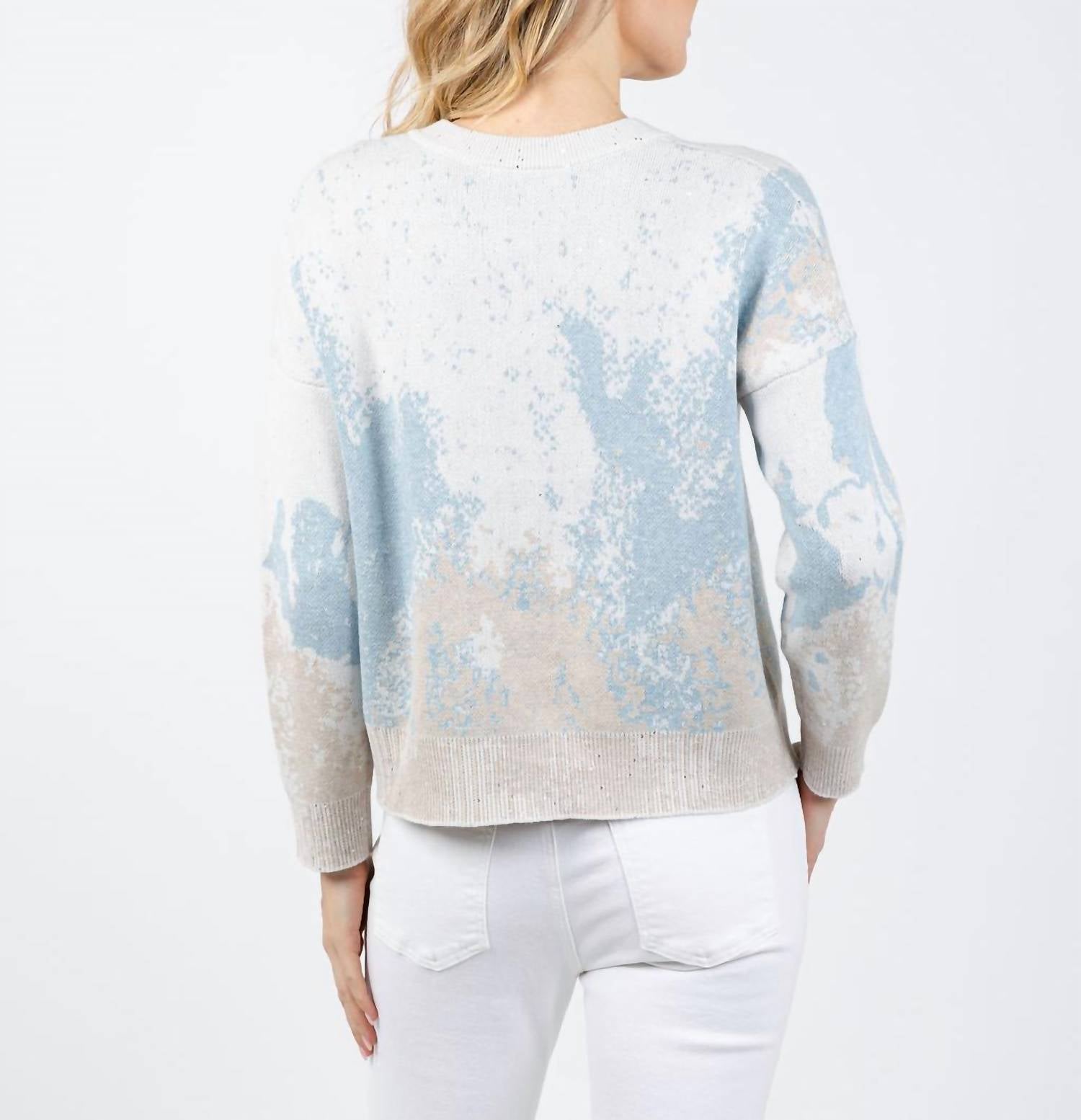 Kinross - Sequin Jacquard Vee Sweater