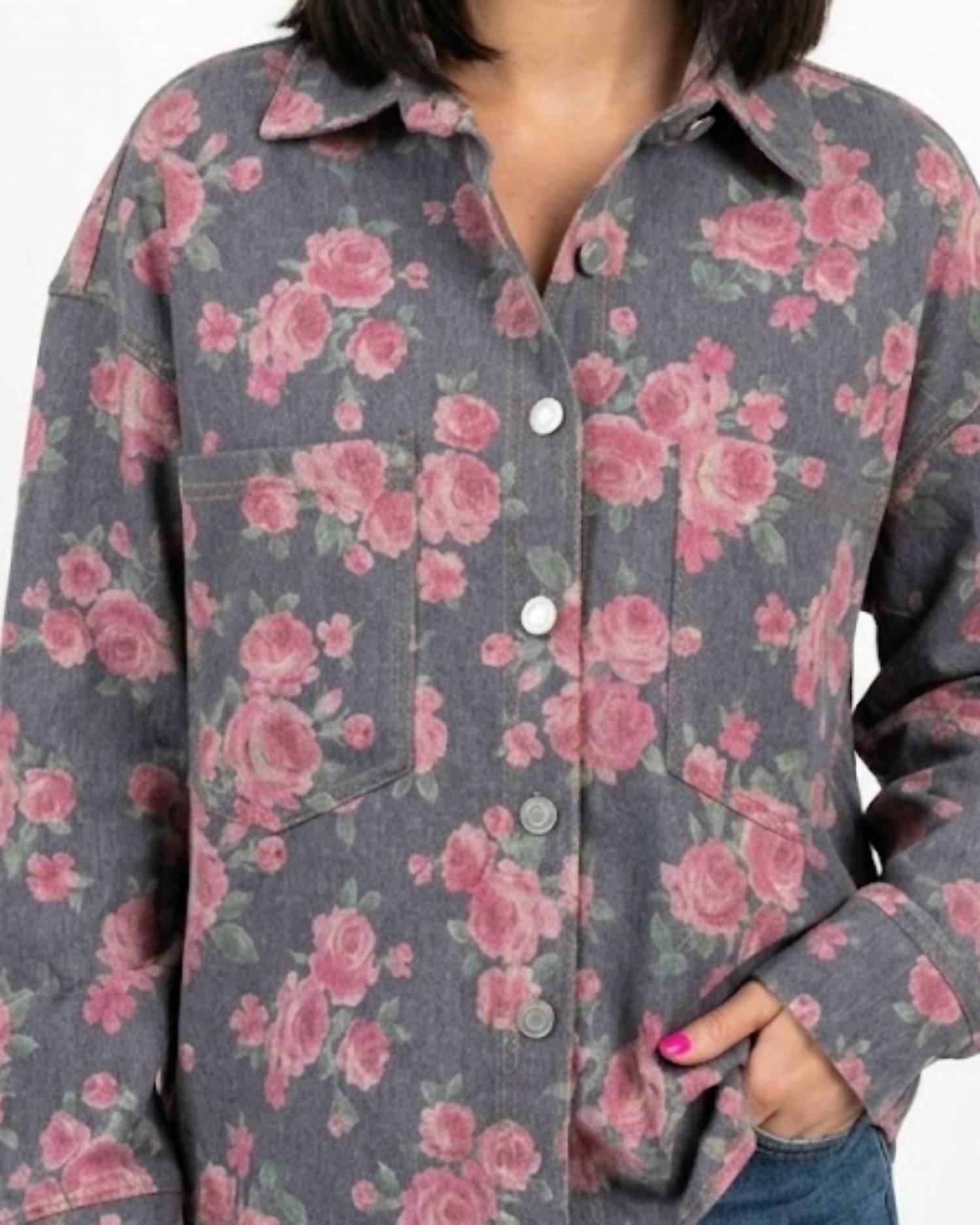 Jess Lea - Stretchy Denim Shacket