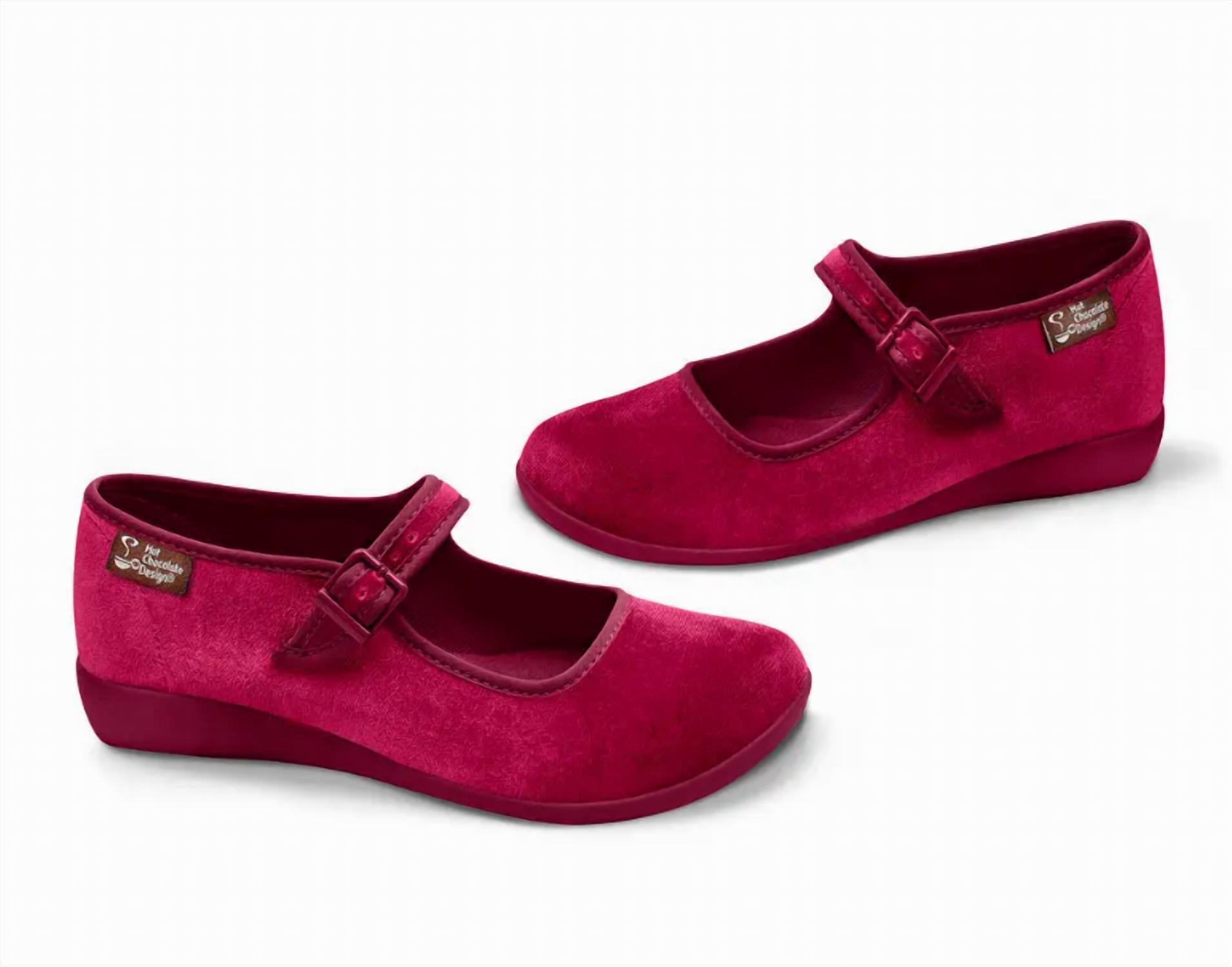 Hot Chocolate Design - Women's Velvet Mary Jane Flat