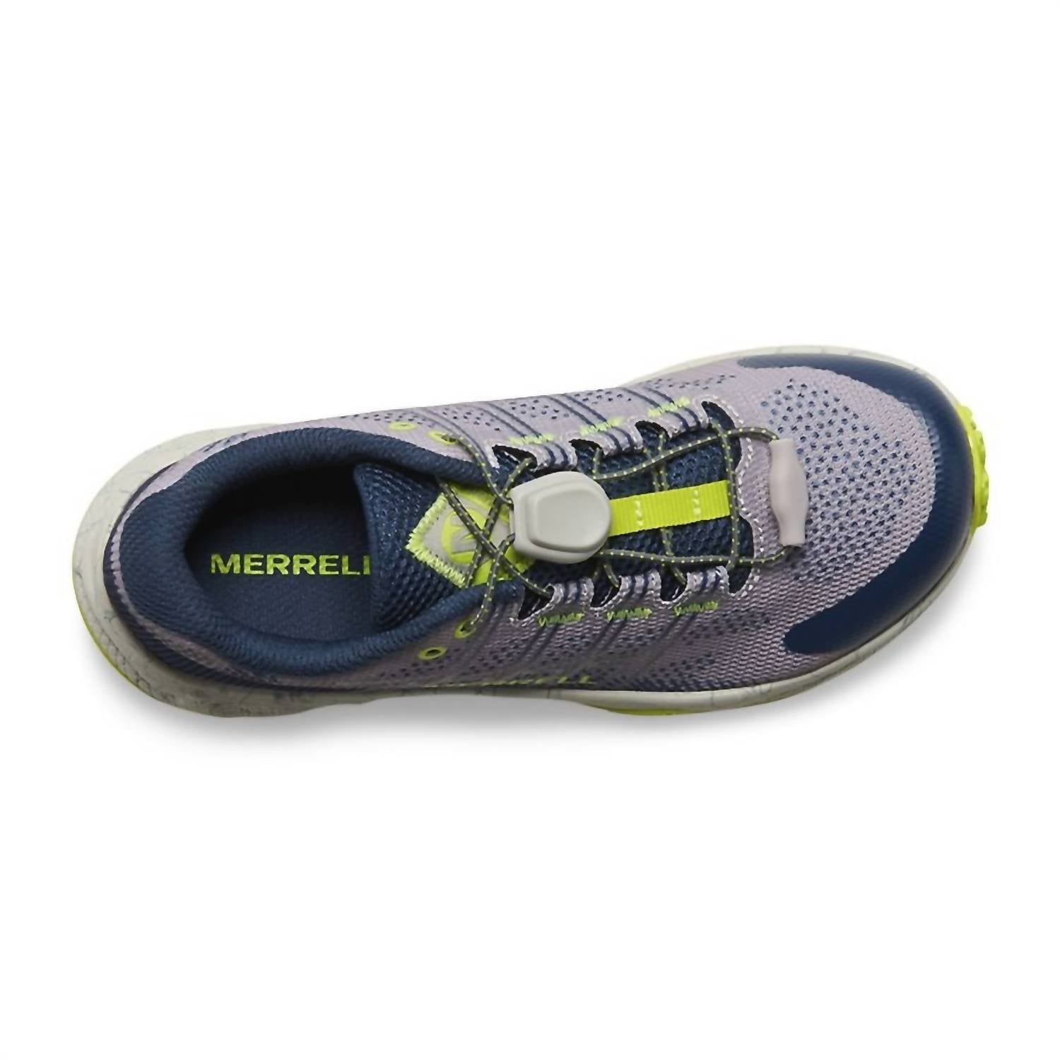 MERRELL Little Kid's Moab Flight Low Sneaker in grey navy citron - kids' sneaker - view 4