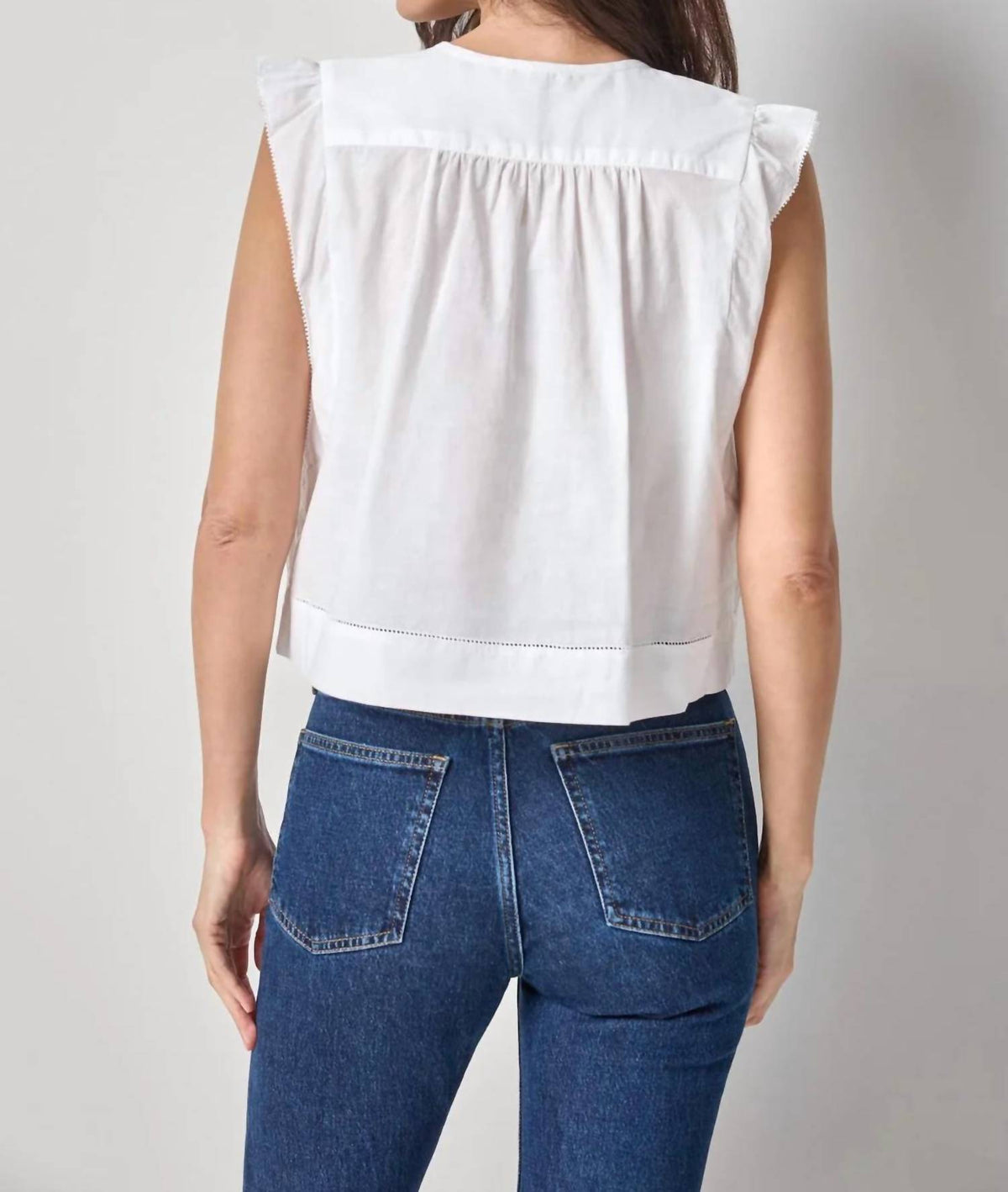 Lilla P - SMOCKED SHOULDER V-NECK TOP