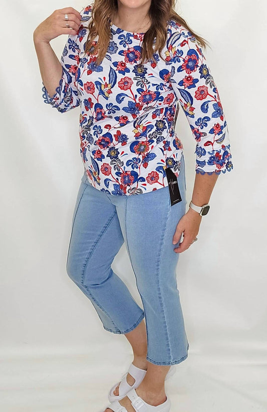 Multiples - Lace Three Quarter Sleeve Top