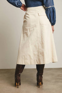 Forte - Pleated A-line Midi Skirt
