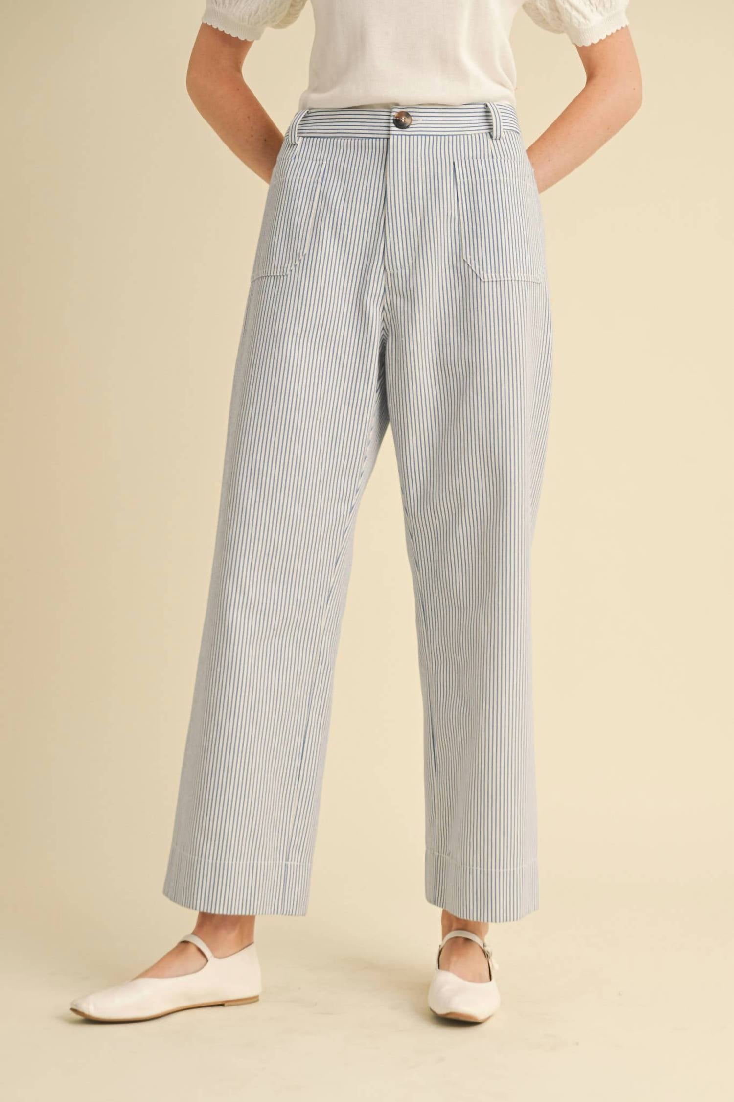 &Merci - Striped Wide Leg Pants