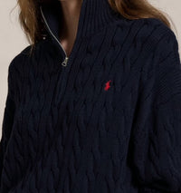 Polo Ralph Lauren - Cable Knit Cotton Quarter Zip Sweater