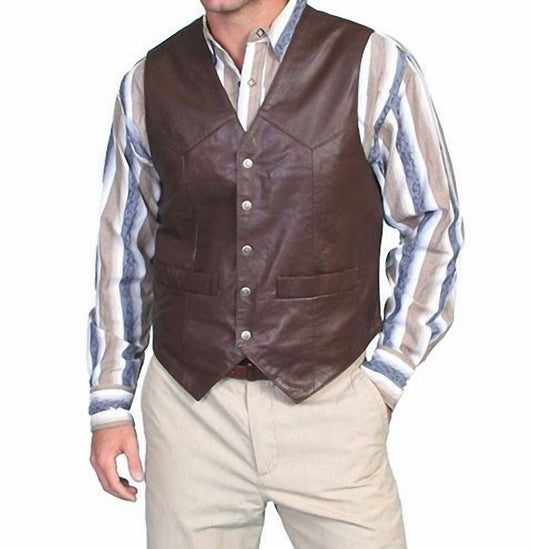 Scully - Soft Lambskin Snap Western Vest