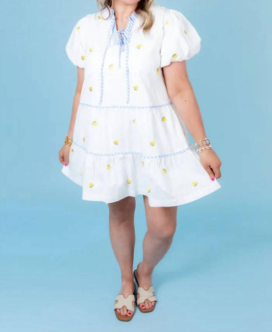 &Merci - Lemons Into Lemonade Cotton Mini Dress