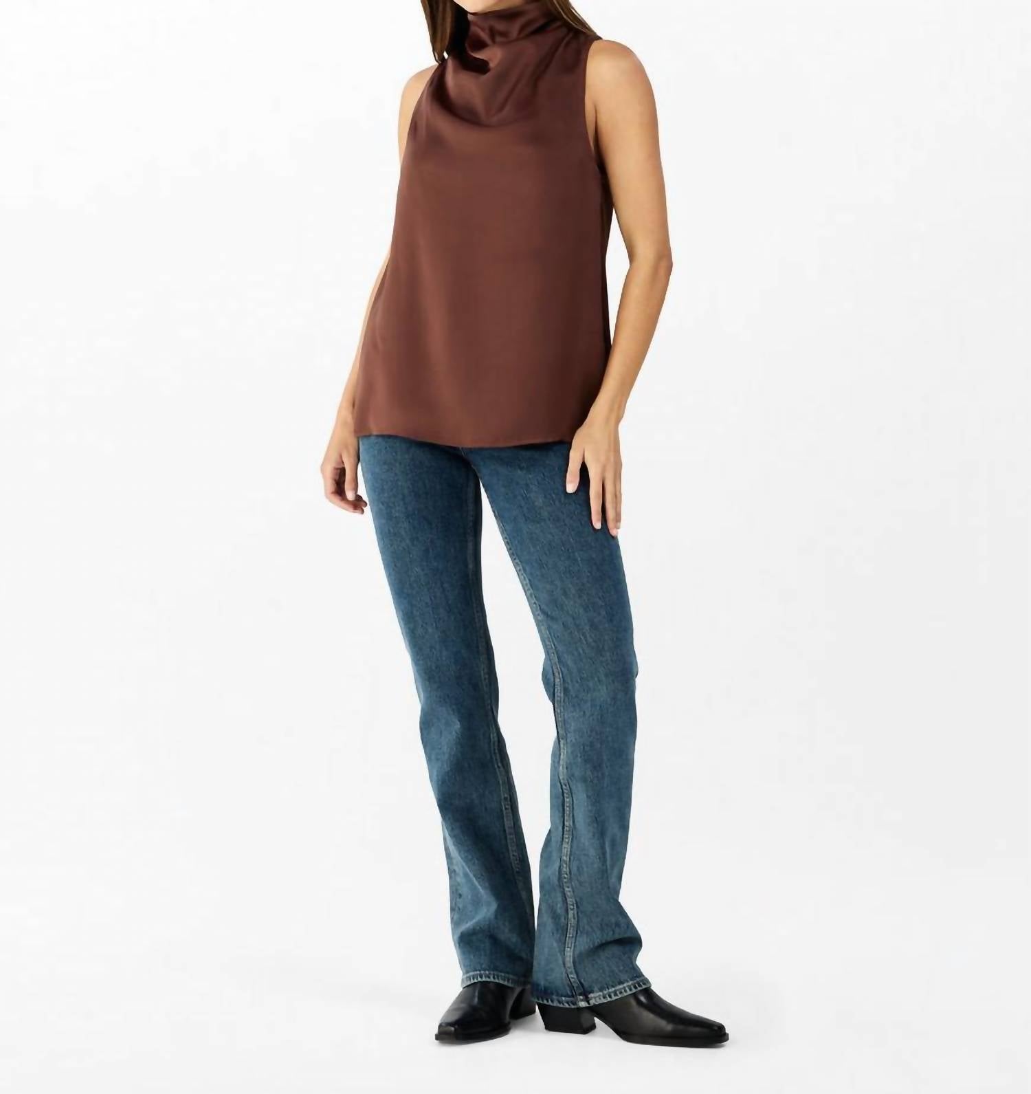 Rag & Bone Jana Sleeveless Top in umber - women's blouse - alternate view