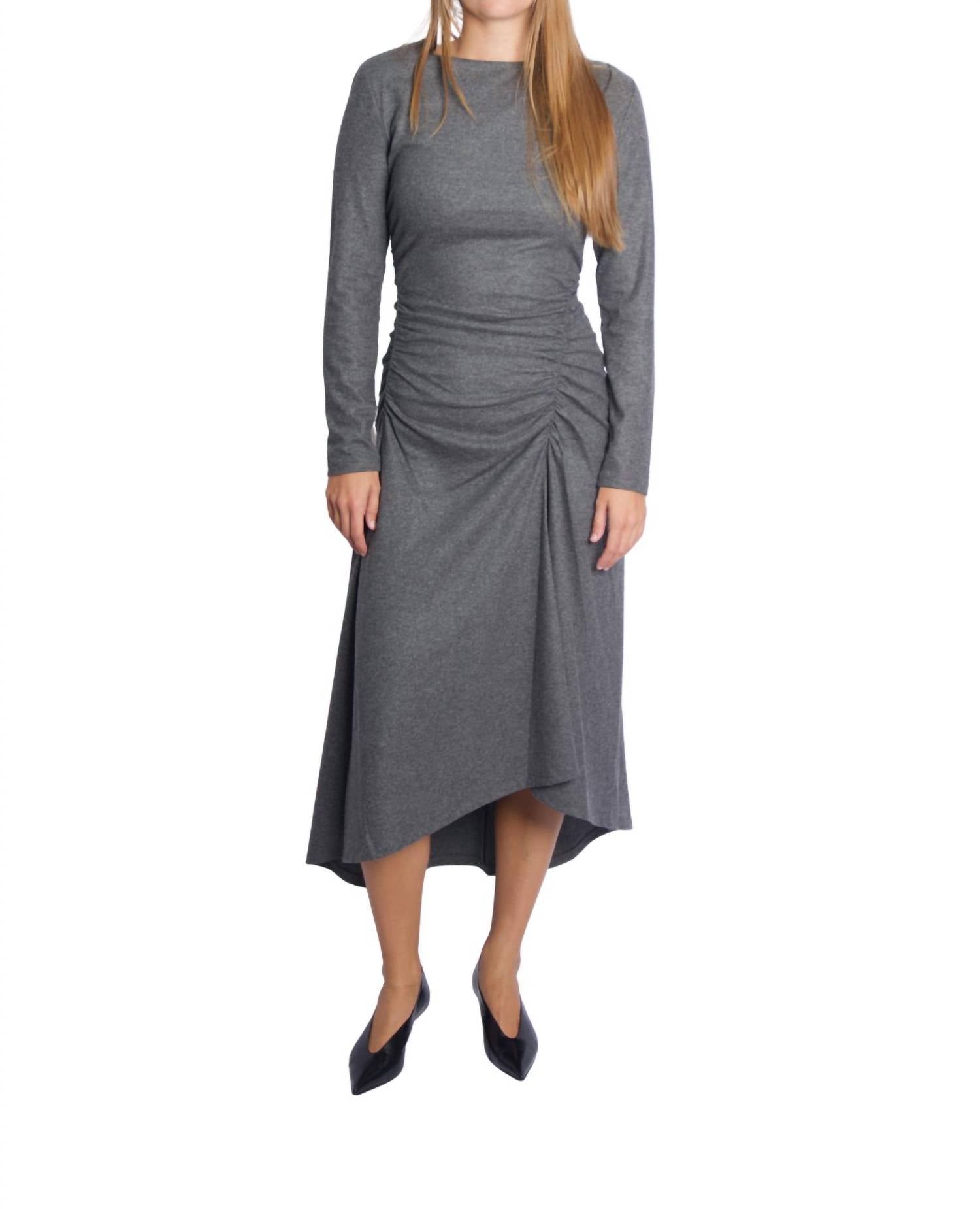 Veronica Beard Theodora Midi Dress in heather grey - women's dress