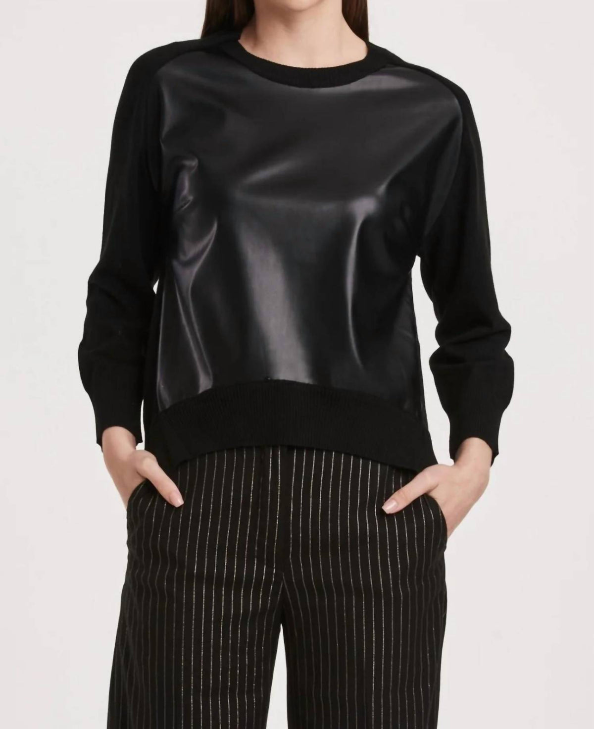 Another Love - Moira Crew Leather Sweater