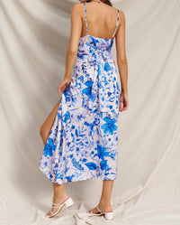 Dress Forum - Backless Boho Floral Bow Tie Backless Maxi Dress